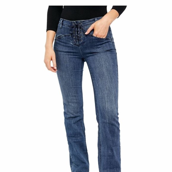 Free People Denim - Free People Eva Lace-Up Bootcut Jeans